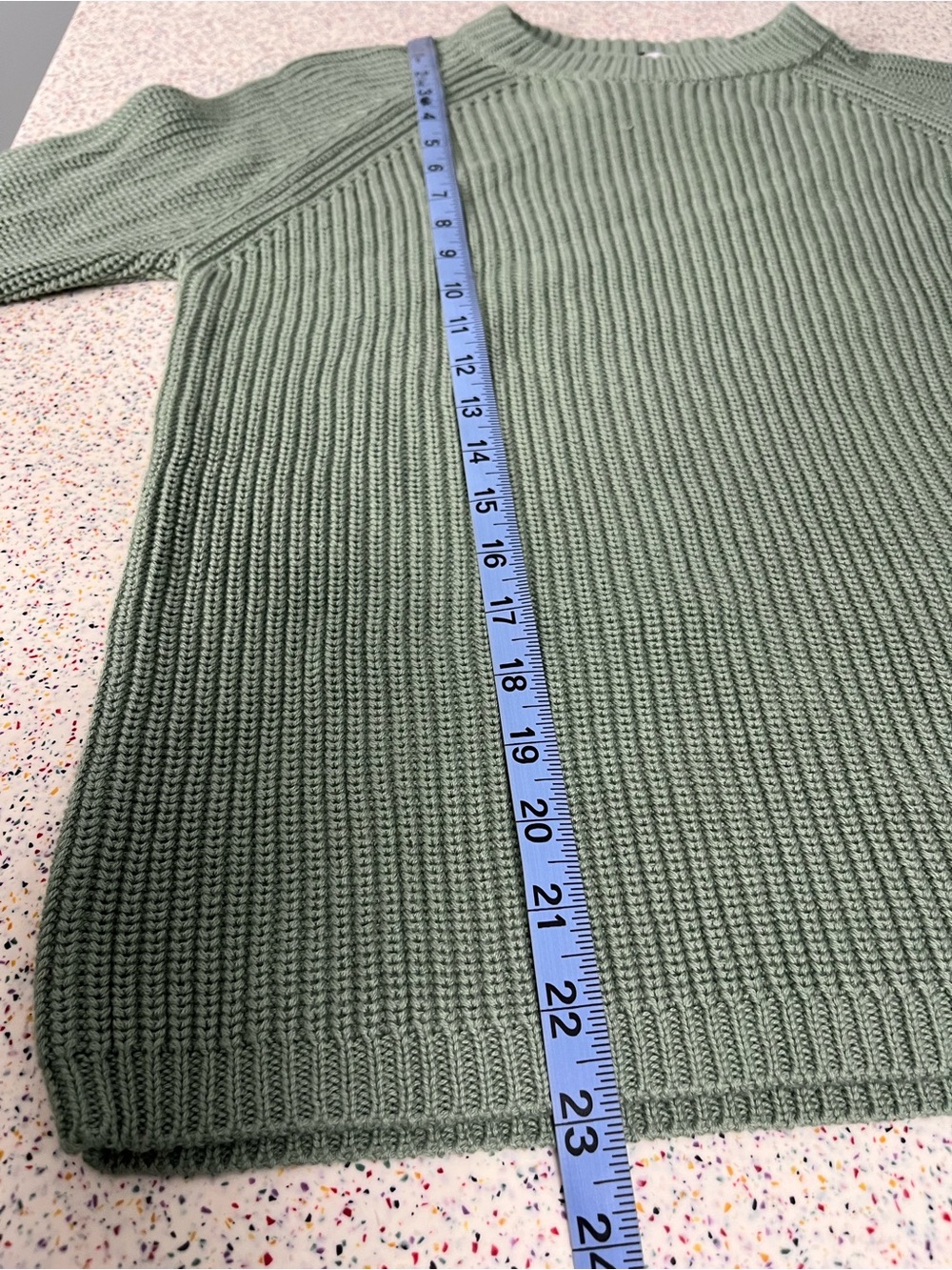 Pura Cashmere 100% Cotton Fisherman Crewneck Sweater Women’s Size XS Sage Green - Picture 7 of 7